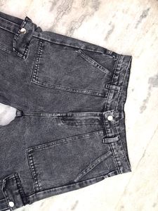 Gray Wash Cargo Pants