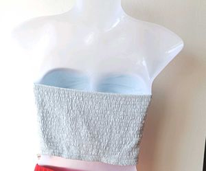 Light Blue Twist Front Tube Top