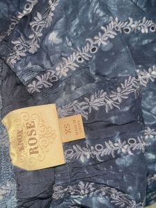 Blue Tie-Dye Off-Shoulder Top