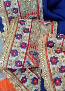 Orange Embroidered Sari