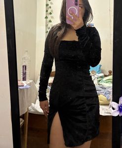 Black Velvet Mini Dress