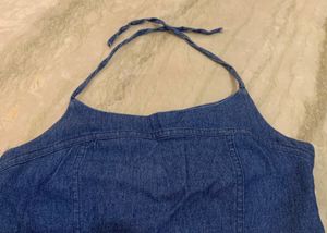 Denim Halter Neck Dress(XS/S)