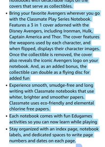 Classmate Play Series | Avengers 3 in 1 Flip Cover