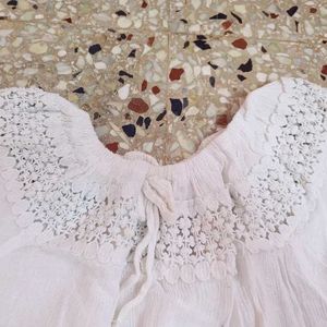 White Embroidered  Top