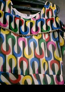 Beautiful Multicolour One Piece Gown In Xl Size