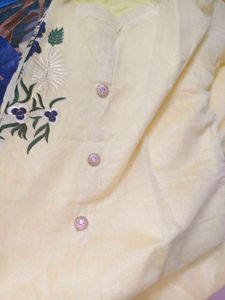 Yellow Embroidered Kurta