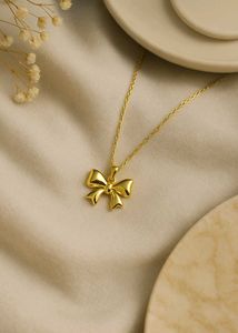 18k Gold Plated Bow Pendant