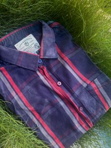 Zara Raw Denim Plaid Shirt - Men&#39;s Size M
