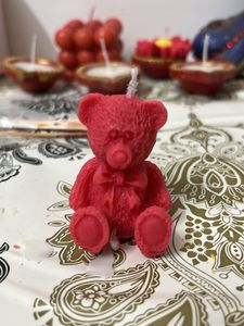 Teddybear Red Candle Set Of 5 Piece