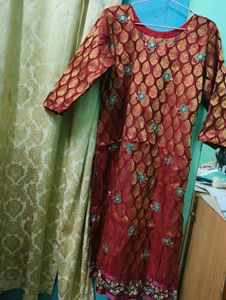 Elegant Embroidered Banarasi Kurta Set