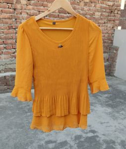 Mustard Striped Top