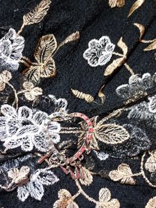 Elegant Black Floral Embroidered Top