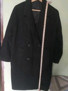 Classic Black Overcoat With Free Delivery
