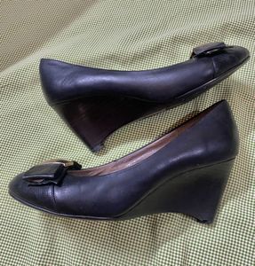 Black Wedge Heel Pumps