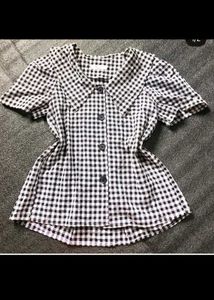 Striped Cold Shoulder Top/Gingham Top