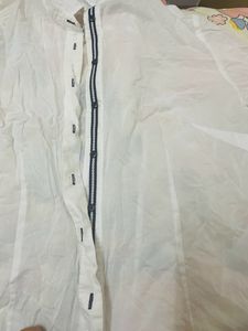White Sheer Cotton Shirt Oversized