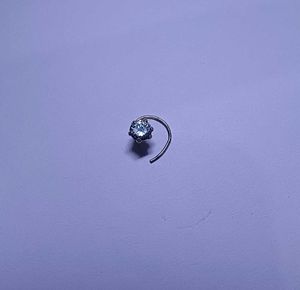Sterling Silver diamond nose pin zirconia prong