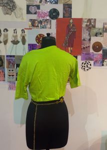 Neon Green Boxy Graphic Tee