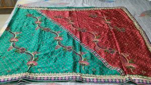 Heavy Bhandhani Sari With Stitch Blouse