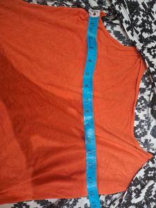 Patterned shrug with attached orange top