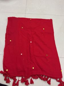 Red Tassel Saree