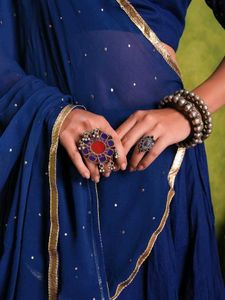 Navy blue gota Patti lehenga choli