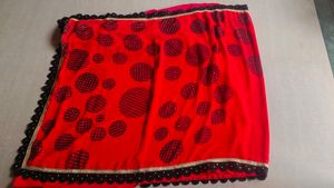 Black and Red Party Wear Georgette Saree