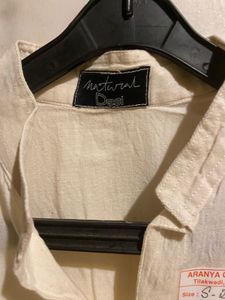 Vintage-Style Cream Short Sleeve Shirt