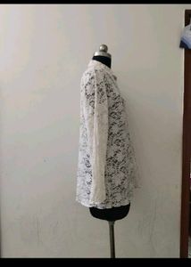 Lace Button-Up plus size Top