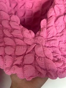 Pink Textured Cropped Jacket