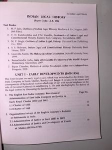 Indian Legal History IP University Syllabus