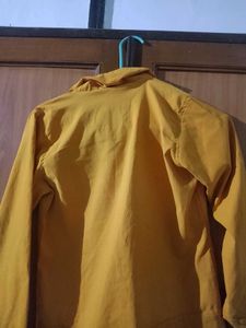 Mustard Button-Down with Grommets