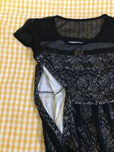 Stretchy  Black Lace Dress Bust 34-36
