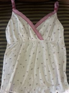 Floral Cami Top with Lace Trim