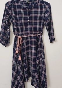 Plaid Dress with Belt