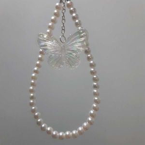 Butterfly Pearl Beaded Phone Charm