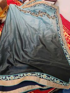 Elegant Ombre Saree with Embroidery