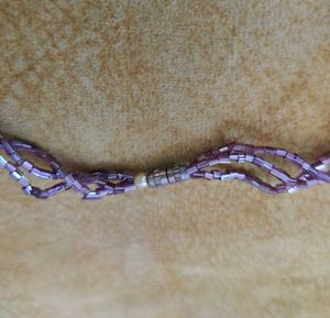 Purple Beaded Multi-Strand Necklace