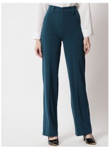 Teal Straight Formal Trouser