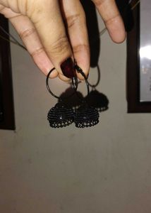Black Jhumka Earrings