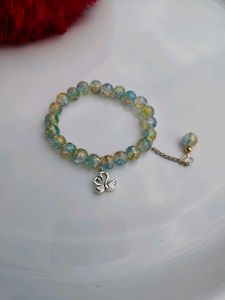 Beaded Swan Charm Bracelet