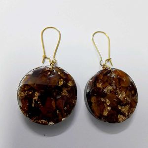 Real Rose Preserved Circle Earrings