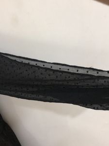 Slit Sleeves Black Mesh Dress With Mini Polka Dots
