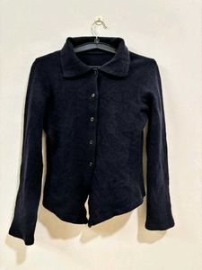 Black Knit Button-Down sweater coat style cardigan