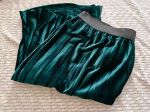 Green Velvet Skirt