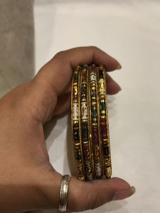 Set of 4 Colorful Enamel Bangles