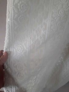 Schiffili work White Kurta &amp; Duppatta
