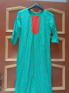Teal Printed Kurti