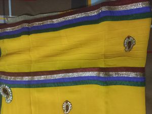 Yellow Saree with Embellishments