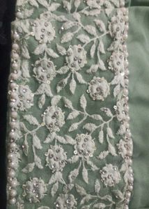 Elegant Green Embellished Dress